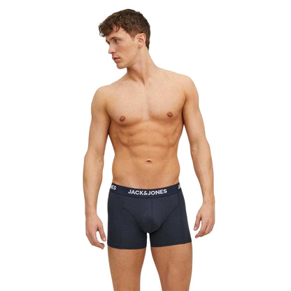 Black-Navy-Grey - Side - Jack And Jones Mens Anthony Boxer Shorts (Pack of 3)