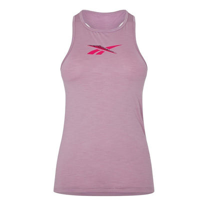 Pink - Front - Reebok Womens-Ladies Barbie Graphic Print Tank Top