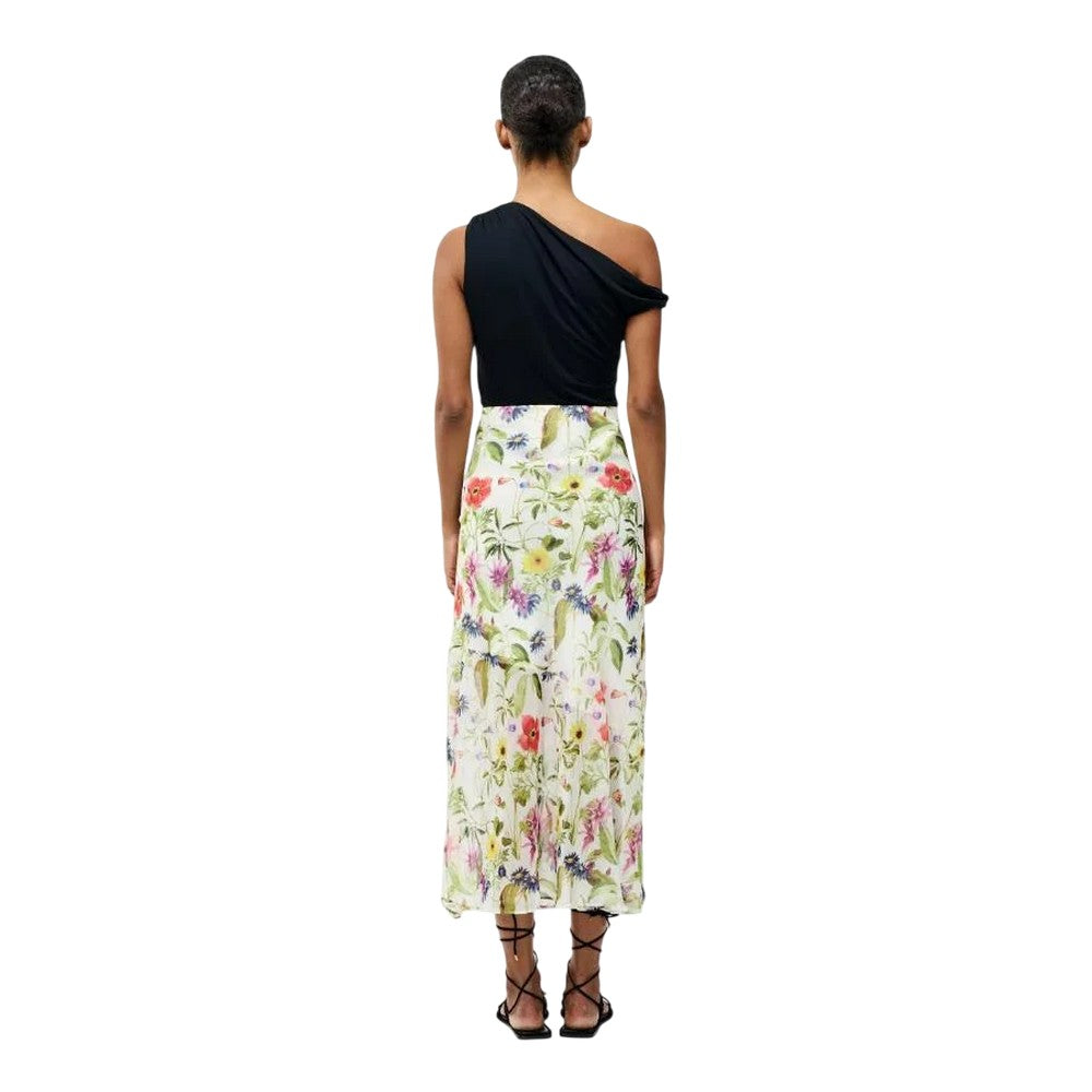 White-Multicoloured - Back - French Connection Womens-Ladies Floral Pattern A-line Maxi Skirt