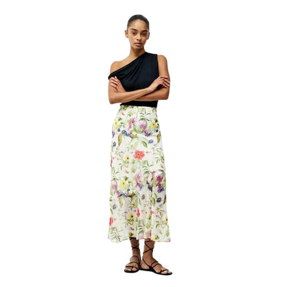 White-Multicoloured - Lifestyle - French Connection Womens-Ladies Floral Pattern A-line Maxi Skirt