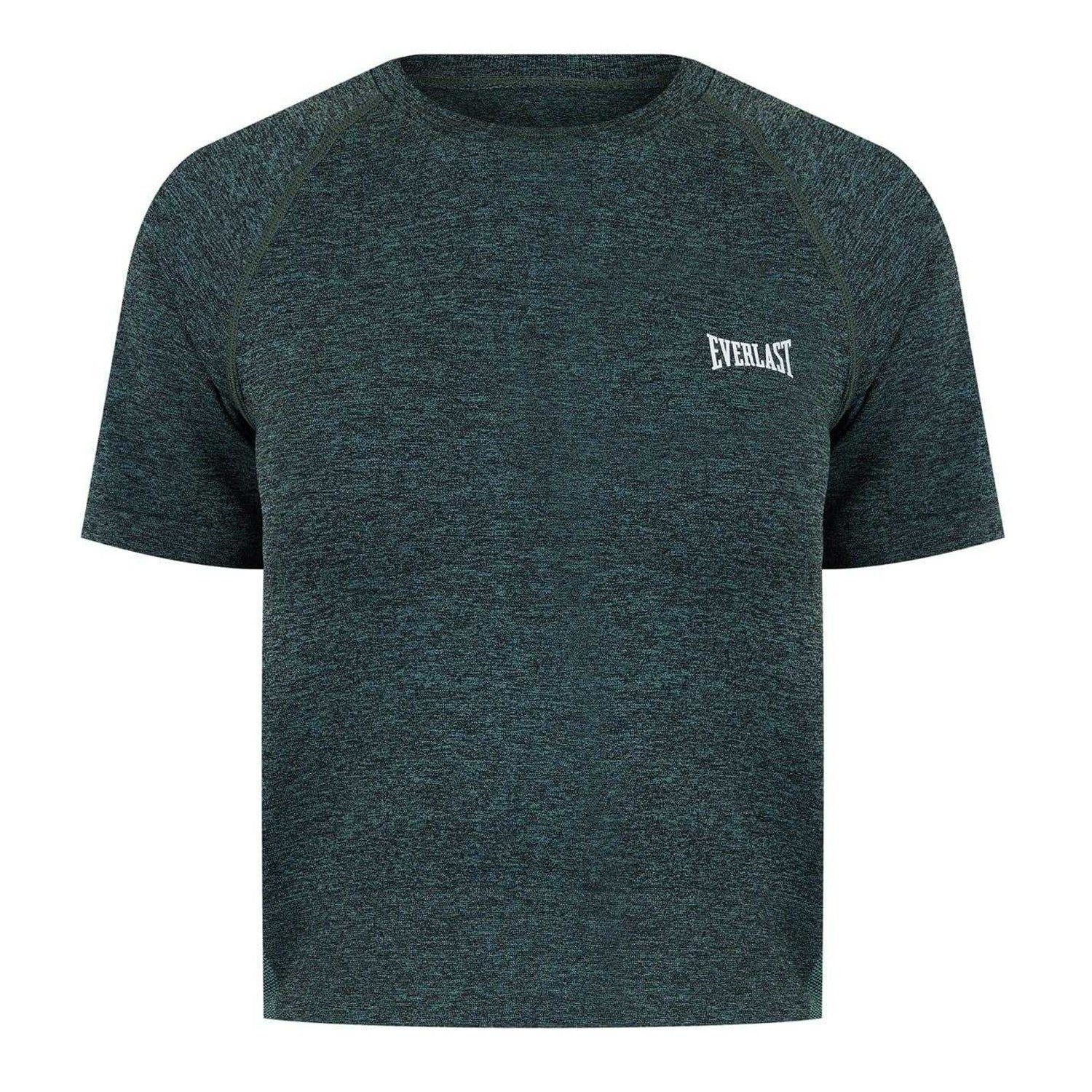 Green Marl - Front - Everlast Womens-Ladies Logo Slim Gym Crop Top