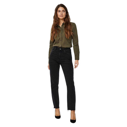 Black Denim - Lifestyle - Vero Moda Womens-Ladies Denim High Rise Mom Jeans