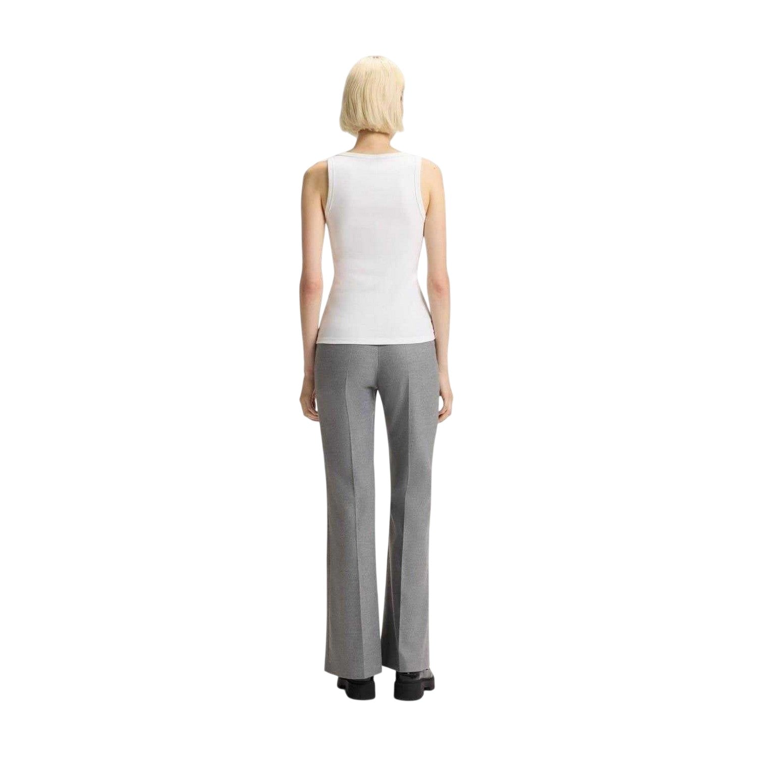 White - Back - Hugo Womens-Ladies Datamia Embroidered Logo Vest Top