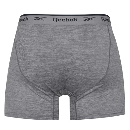 Black-White-Grey - Back - Reebok Mens Logo Boxer Shorts (Pack of 3)