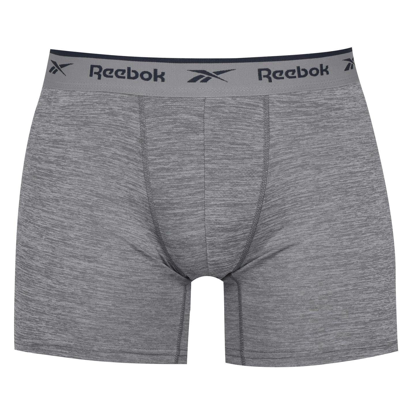 Black-White-Grey - Pack Shot - Reebok Mens Logo Boxer Shorts (Pack of 3)