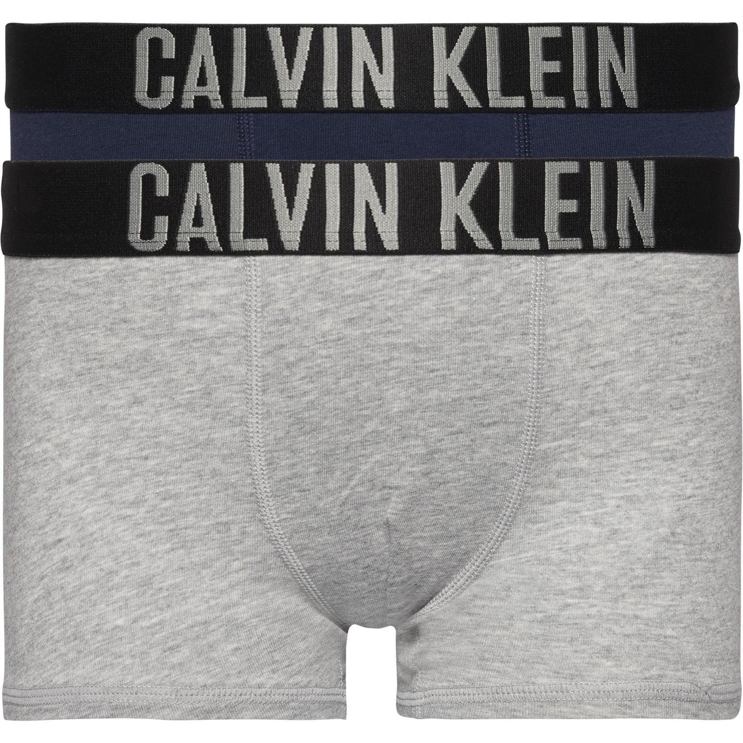 Grey-Blue - Front - Calvin Klein Mens Boxer Shorts (Pack of 2)