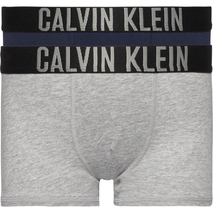 Grey-Blue - Front - Calvin Klein Mens Boxer Shorts (Pack of 2)
