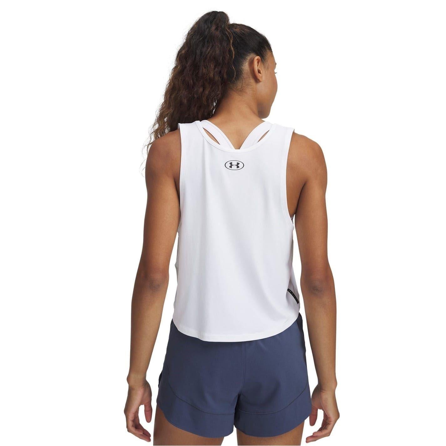 Grey - Back - Under Armour Womens-Ladies 2 in 1 Running Shorts