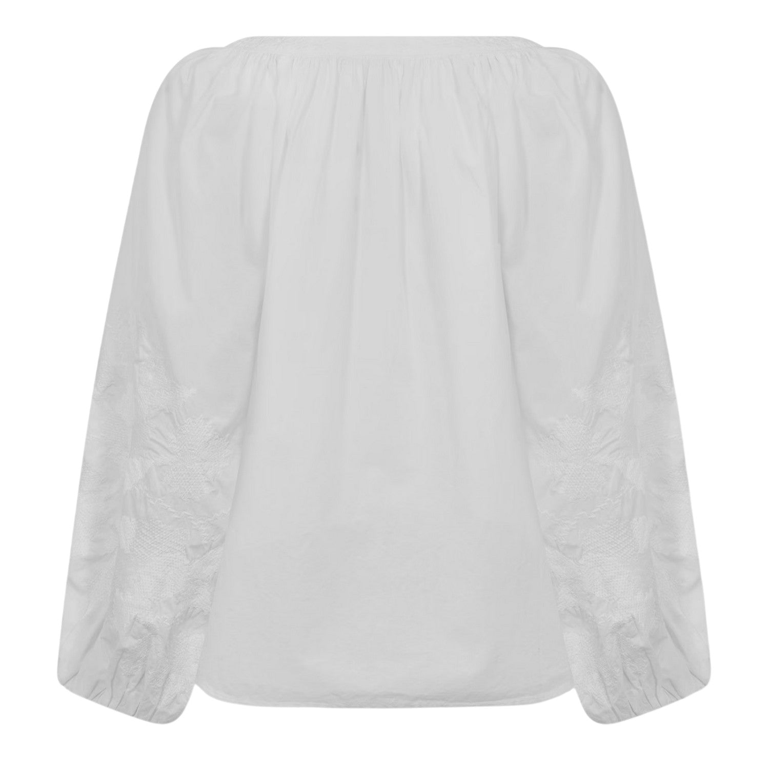 White - Back - Velvet by Graham & Spencer Womens-Ladies V Neck Regular Bishop Blouse