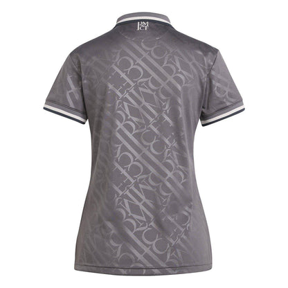 Charcoal - Back - Adidas Womens-Ladies 3 Real Madrid CF Collared Jersey