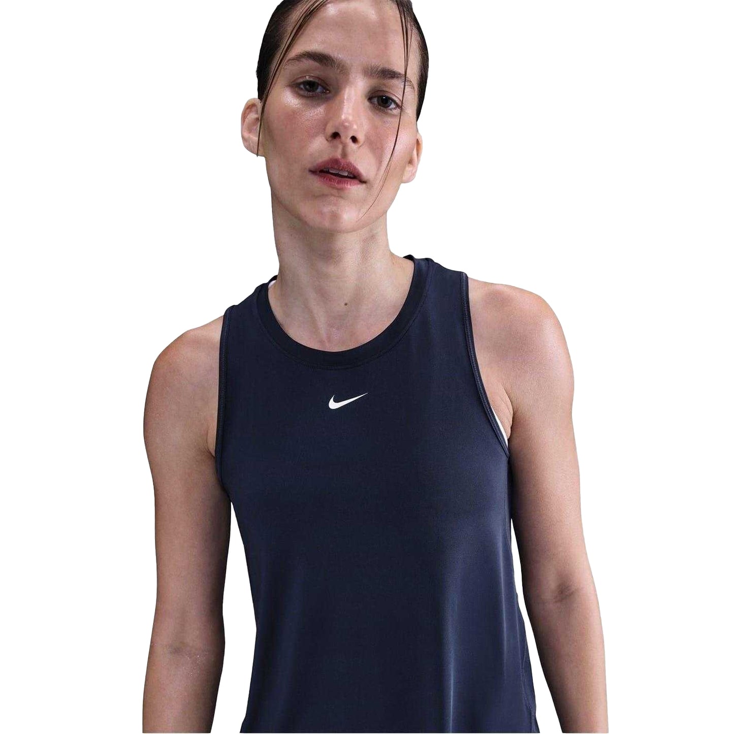 Midnight Navy - Side - Nike Womens-Ladies Dri-FIT Tank Top