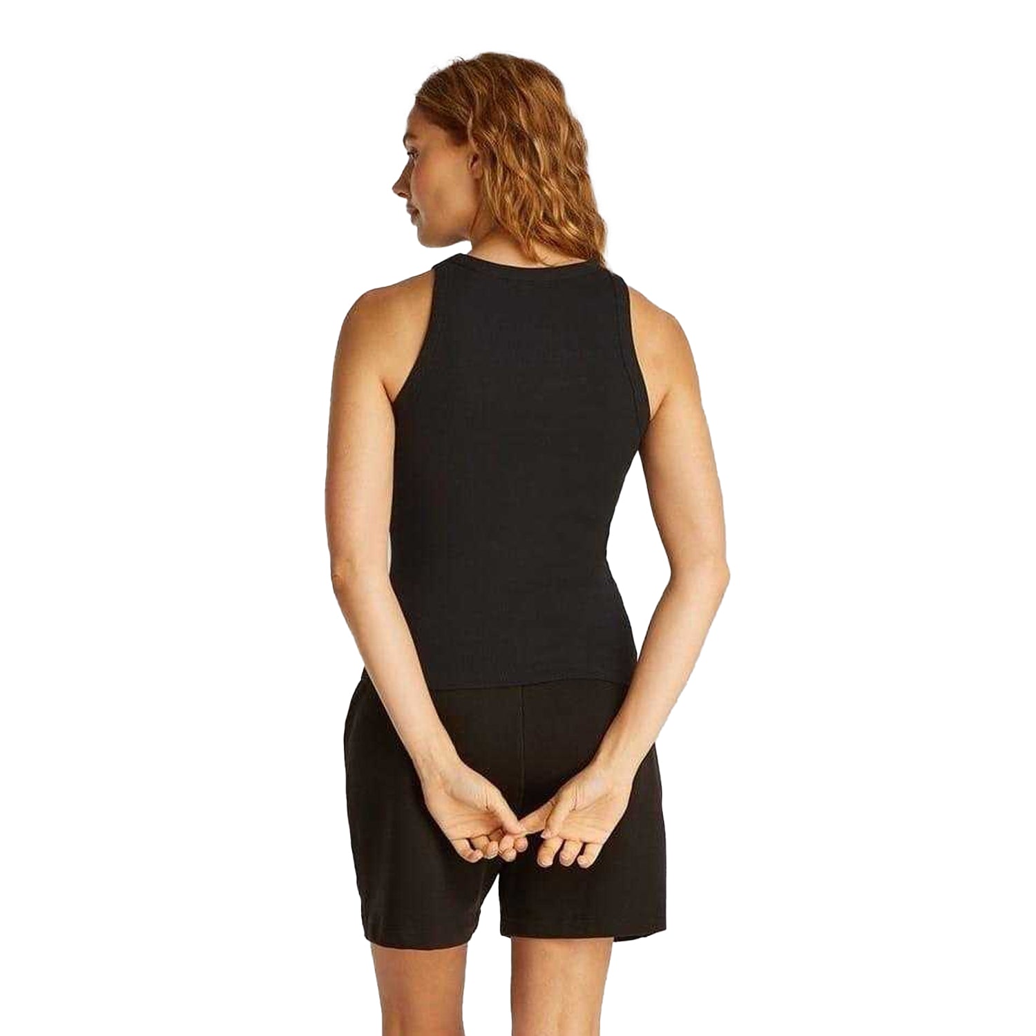 Black - Back - Calvin Klein Womens-Ladies Cotton Blend Tank Top