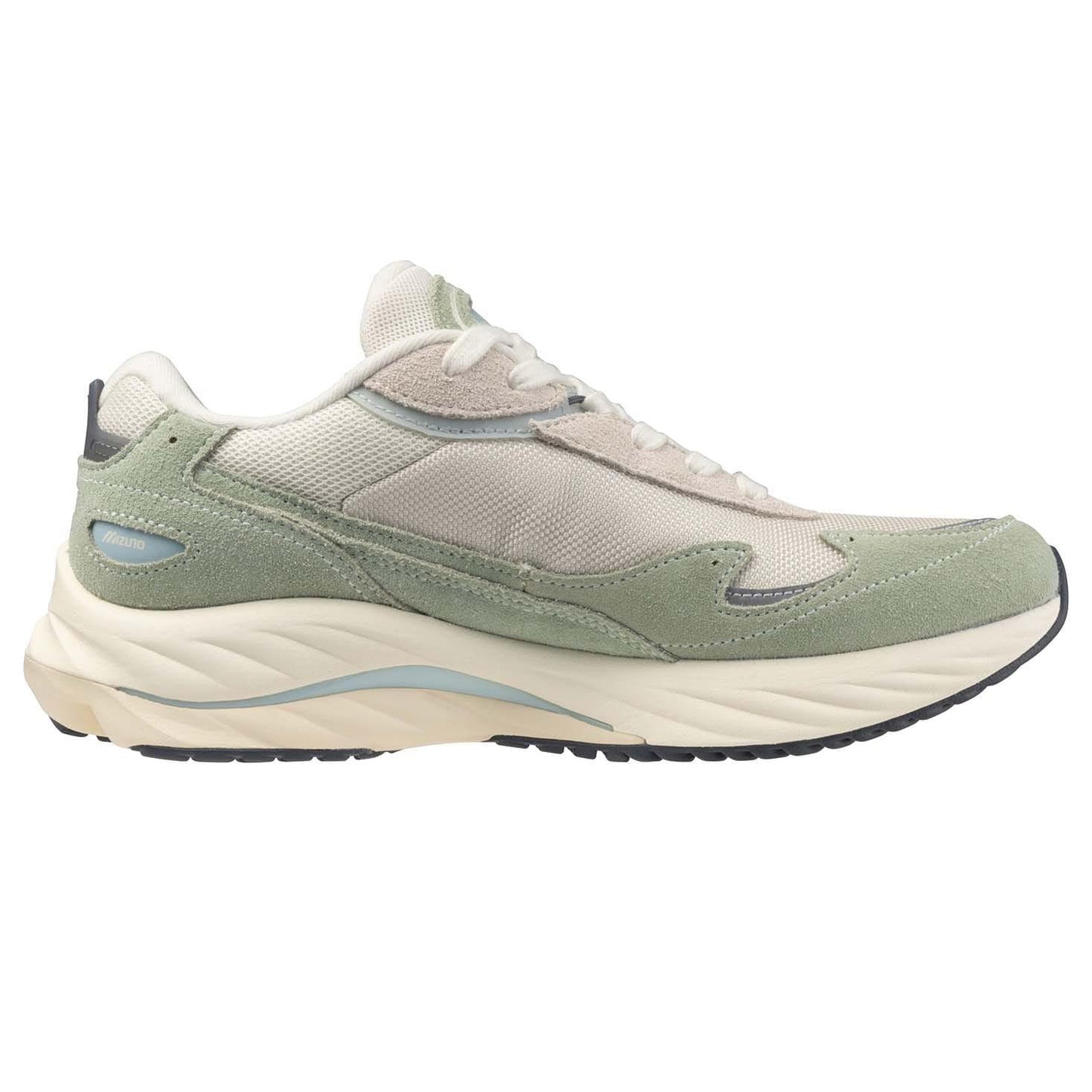 Green - Side - Mizuno Mens Wave Rider Beta Sportstyle Suede Trainers