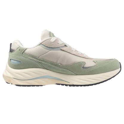 Green - Side - Mizuno Mens Wave Rider Beta Sportstyle Suede Trainers