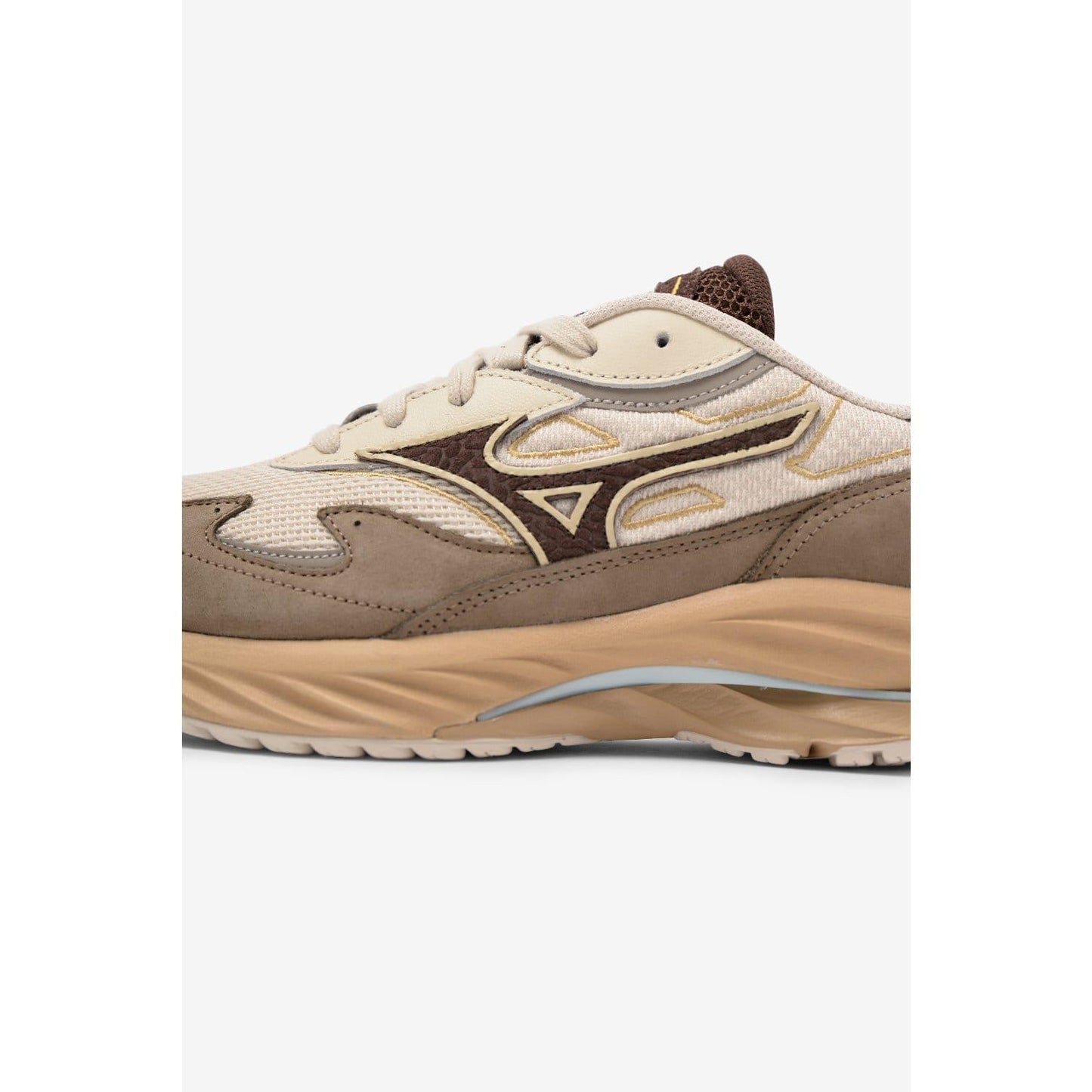Brown - Back - Mizuno Mens Wave Rider Beta Sportstyle Suede Trainers