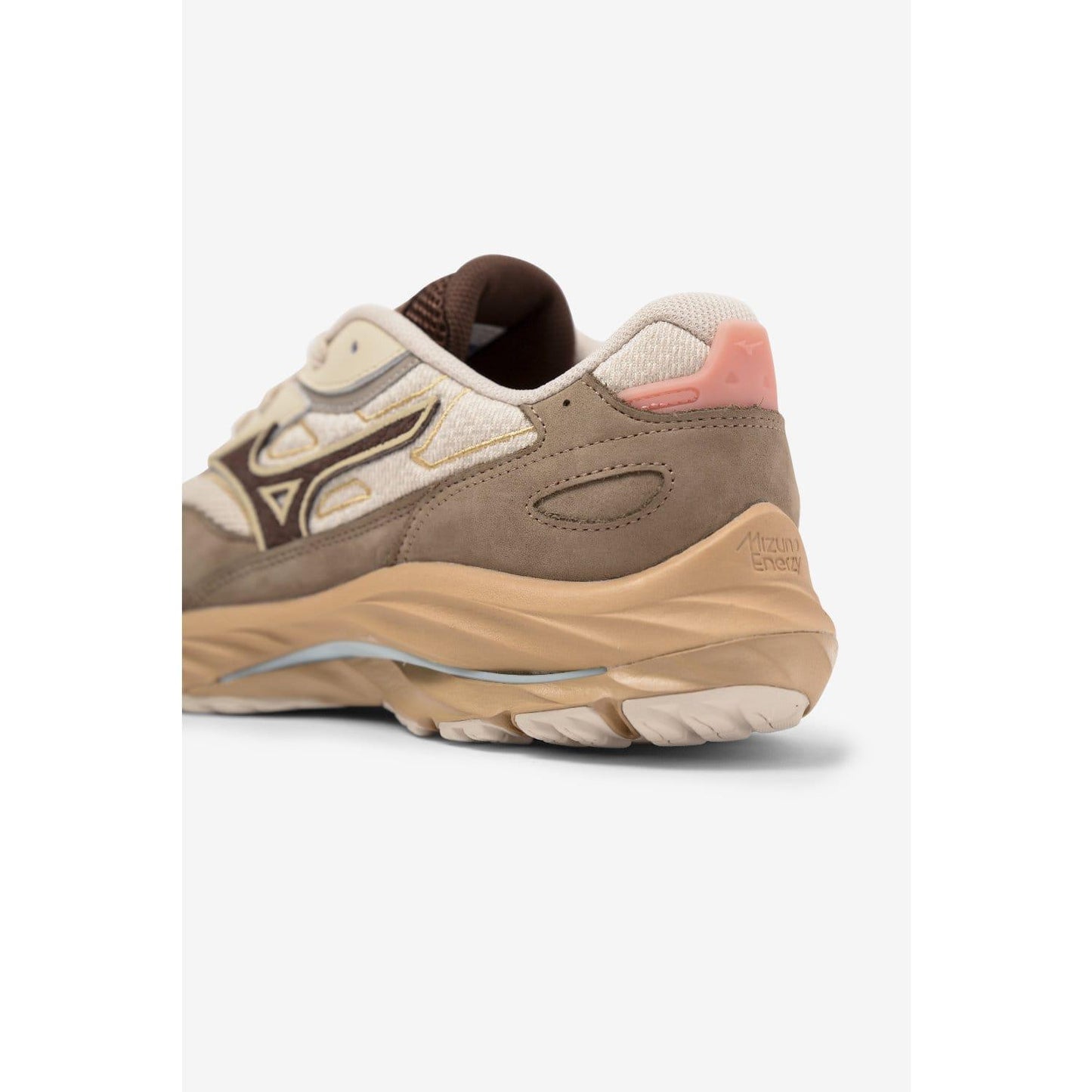 Brown - Side - Mizuno Mens Wave Rider Beta Sportstyle Suede Trainers