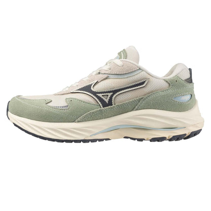 Green - Front - Mizuno Mens Wave Rider Beta Sportstyle Suede Trainers