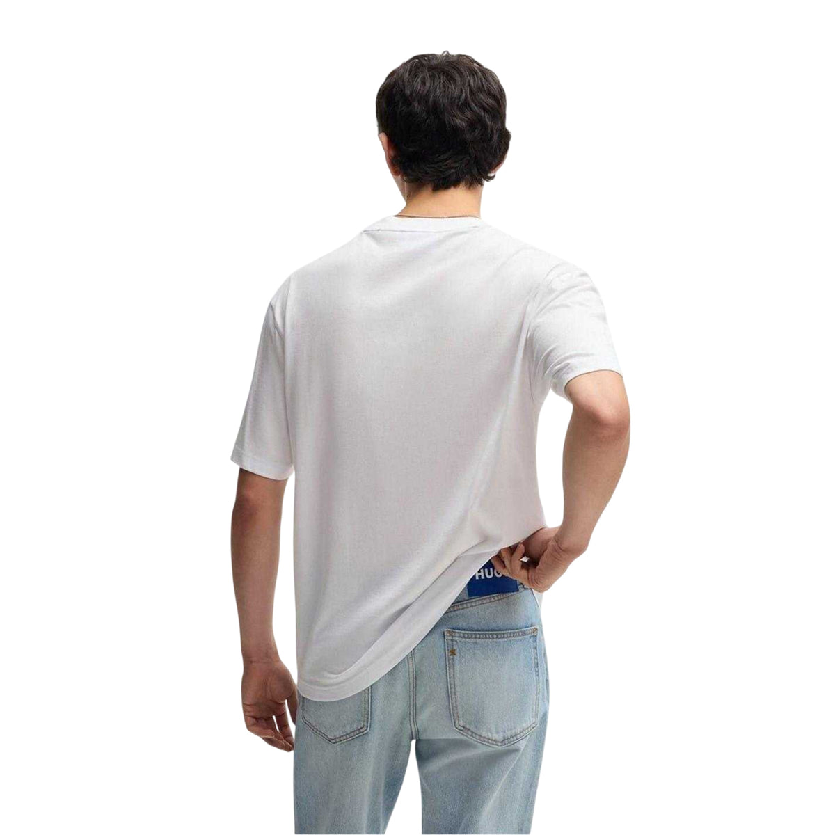 White - Back - Hugo Mens Genie Crew Neck Regular T-Shirt