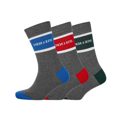 Grey - Back - Lyle & Scott Mens Sports Socks (Pack of 3)