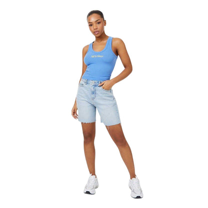 Ultramarine Blue - Lifestyle - Jack Wills Womens-Ladies Ribbed Scoop Neck Fitted Tank Top