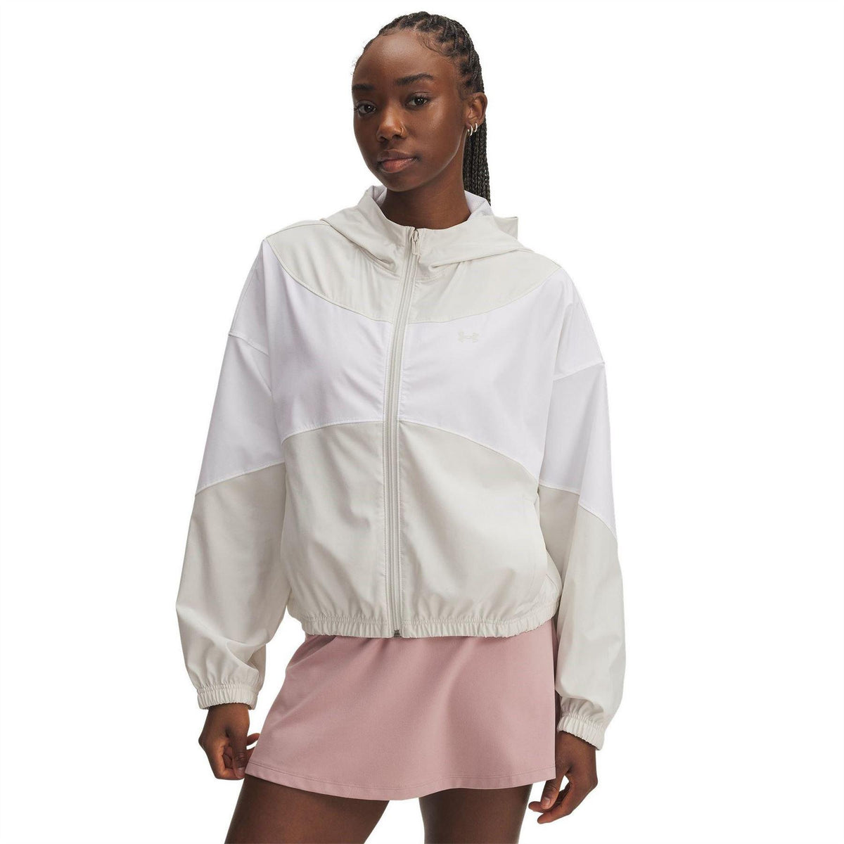 White - Front - Under Armour Womens-Ladies Rival Woven Track Jacket