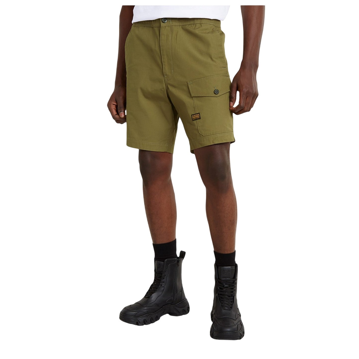 Smoke green - Side - G-Star Mens Regular Sports Cargo Shorts