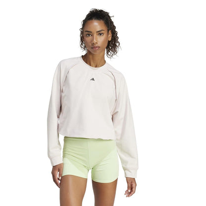 Pink - Side - Adidas Womens-Ladies Power Hidden Racerback Pullover