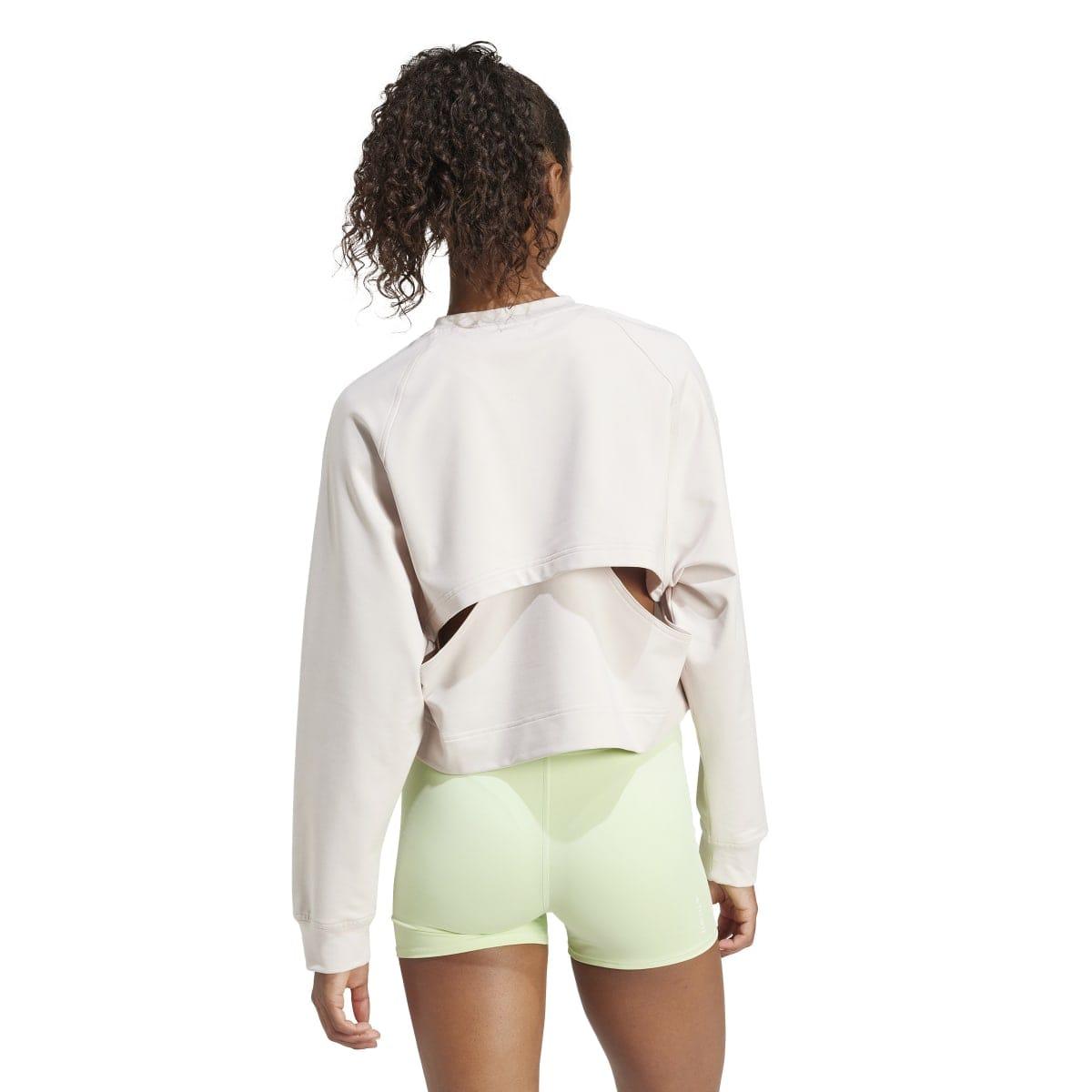 Pink - Back - Adidas Womens-Ladies Power Hidden Racerback Pullover