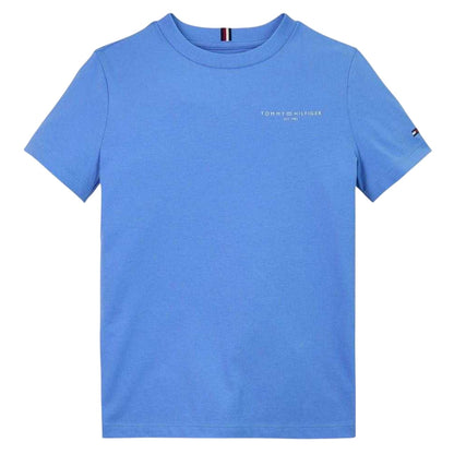 Blue - Front - Tommy Hilfiger Childrens-Kids Mini Logo Regular T-Shirt