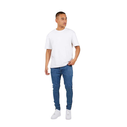 Blue - Side - Brave Soul Mens Stripe Skinny Jeans