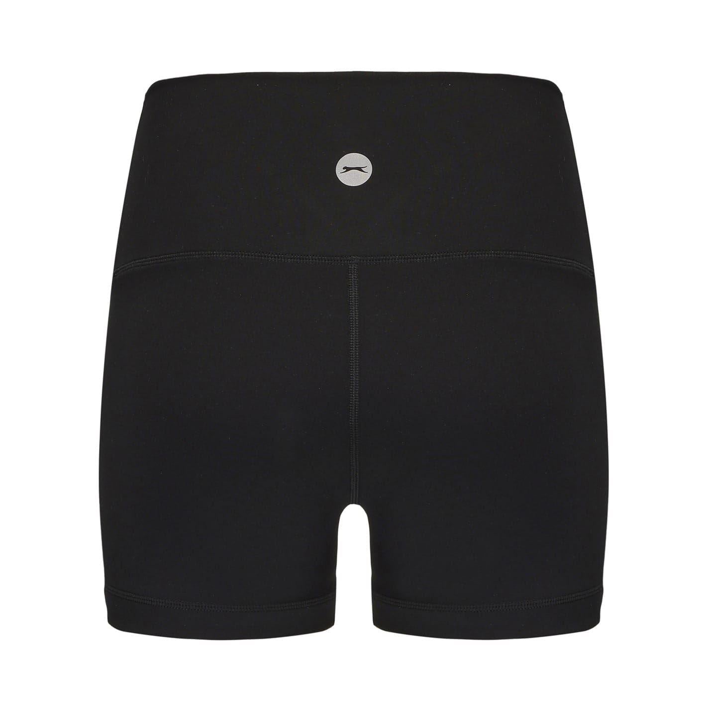 Black - Side - Slazenger Womens-Ladies Snug Fit Yoga Shorts (Pack of 2)