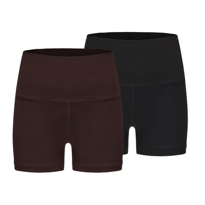Chocolate-Black - Front - Slazenger Womens-Ladies Snug Fit Yoga Shorts (Pack of 2)