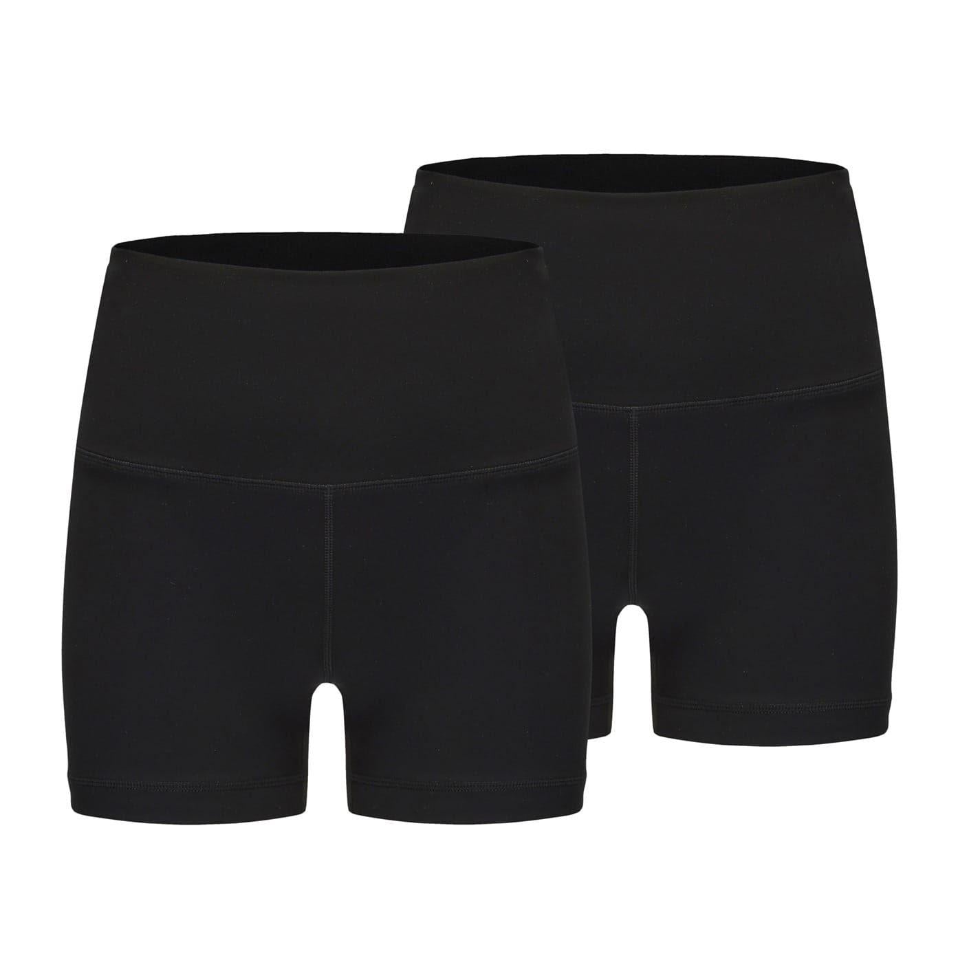 Black - Front - Slazenger Womens-Ladies Snug Fit Yoga Shorts (Pack of 2)