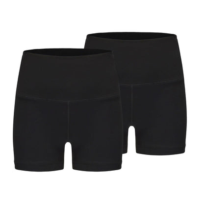 Black - Front - Slazenger Womens-Ladies Snug Fit Yoga Shorts (Pack of 2)