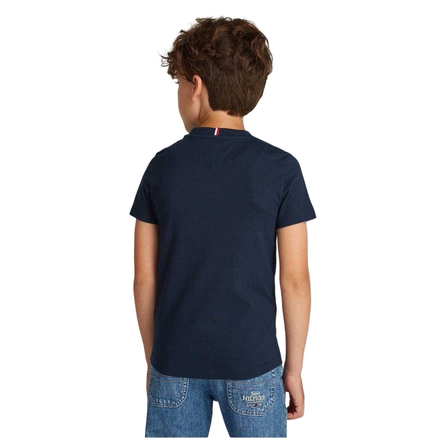 Navy - Lifestyle - Tommy Hilfiger Boys Block Stripe Ribbed Regular T-Shirt