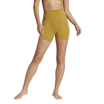 Yellow - Lifestyle - Adidas Womens-Ladies All Me Yoga Legging Shorts