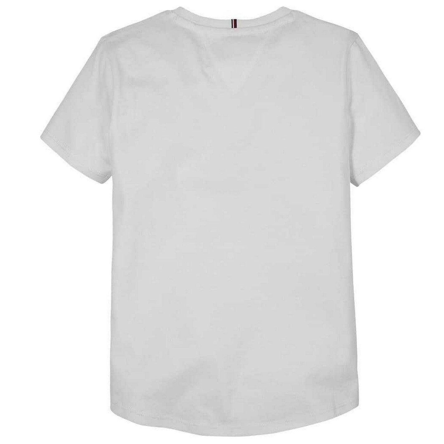 White - Back - Tommy Hilfiger Girls Script Crew Neck Slim T-Shirt