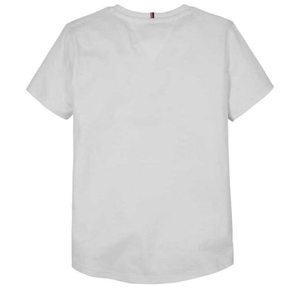 White - Back - Tommy Hilfiger Girls Script Crew Neck Slim T-Shirt