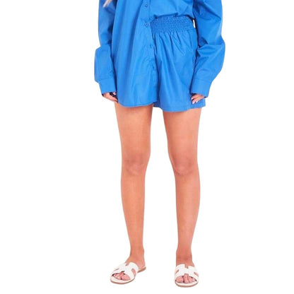 Cobalt - Front - Missy Empire Womens-Ladies High Waist Running Shorts