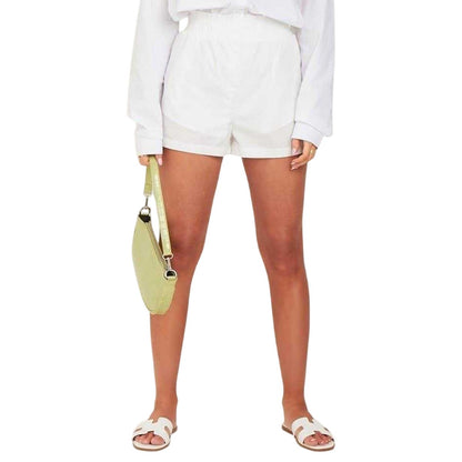 White - Front - Missy Empire Womens-Ladies High Waist Running Shorts