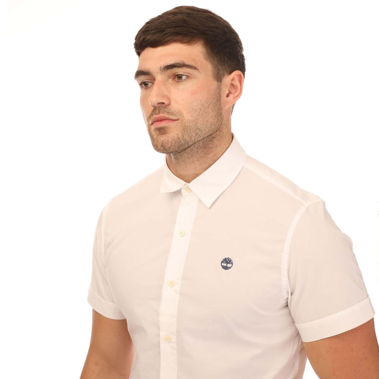 White - Side - Timberland Unisex Adult Eastham River Poplin Stretch Shirt