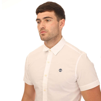 White - Side - Timberland Unisex Adult Eastham River Poplin Stretch Shirt