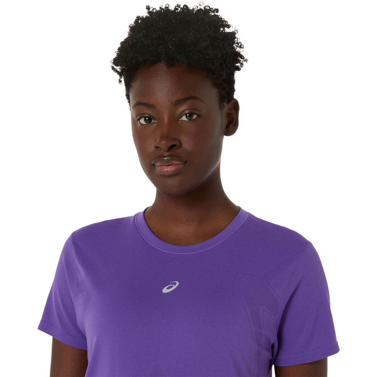 Purple - Side - Asics Womens-Ladies Seamless Short-Sleeved Athletic T-Shirt