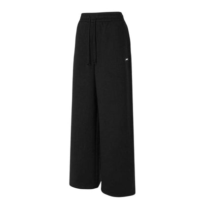 Black - Side - Slazenger Womens-Ladies Polyester Blend Wide Leg Sweatpants