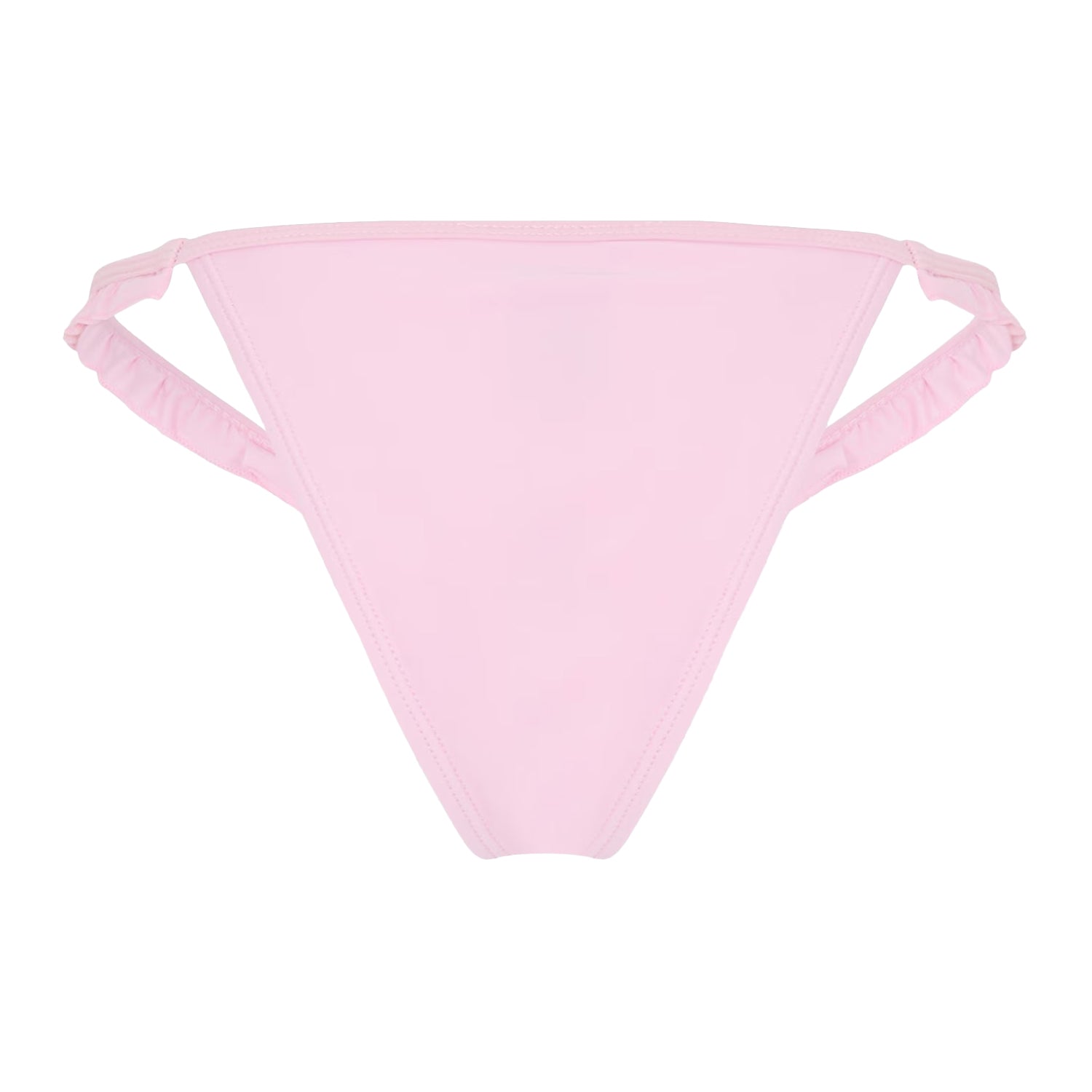 Pink - Back - Brave Soul Womens-Ladies Frill Low Rise Bikini Bottoms