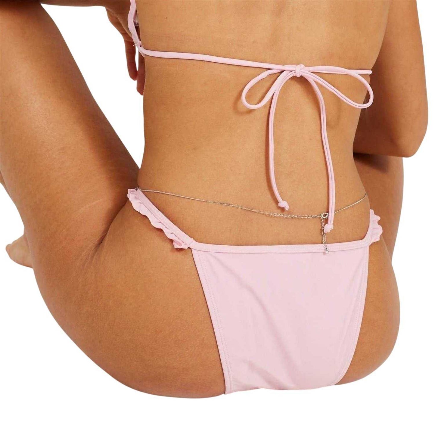 Pink - Lifestyle - Brave Soul Womens-Ladies Frill Low Rise Bikini Bottoms