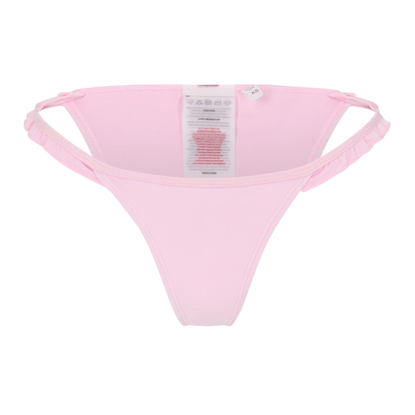 Pink - Front - Brave Soul Womens-Ladies Frill Low Rise Bikini Bottoms