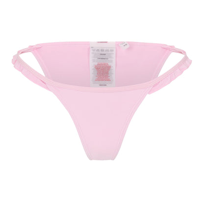 Pink - Front - Brave Soul Womens-Ladies Frill Low Rise Bikini Bottoms