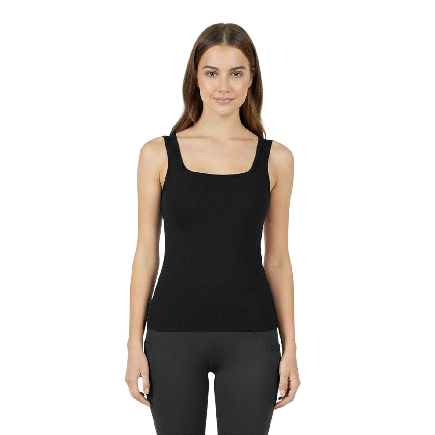 Black - Side - USA Womens-Ladies Pro Essential Vest Top