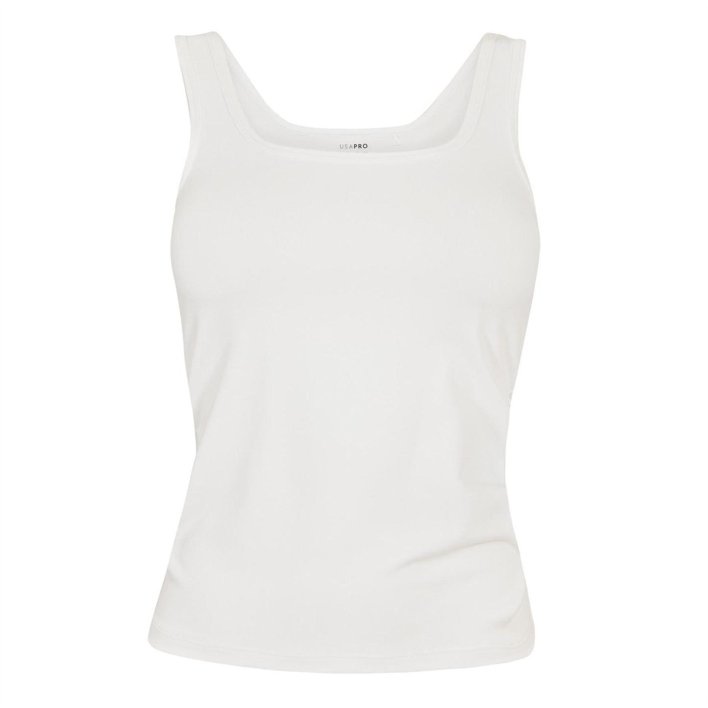 White - Front - USA Womens-Ladies Pro Essential Vest Top